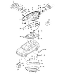 Headlights XENON / Turn signal repeater / Fog lights (PR:8BC,8BZ, 8JD,8EA,8JE, 8BE,8EE,8EF, 8EG) Cayenne 92A (958) 2015>>