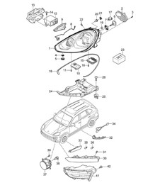Faros XENON / Repetidor de intermitentes / Faros antiniebla (PR:8BC,8BZ, 8JD,8EA,8JE, 8BE,8EE,8EF, 8EG) Cayenne 92A (958) 2015>>