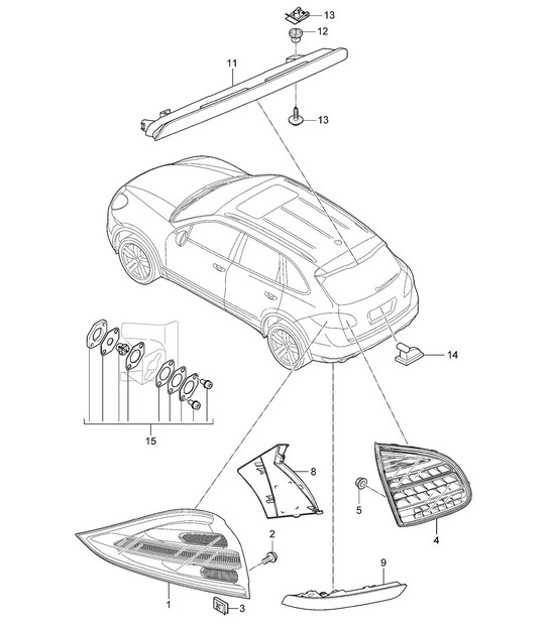 Diagram 905-007 Porsche Boxster 981 Spyder 3.8L 2016 Electrical equipment