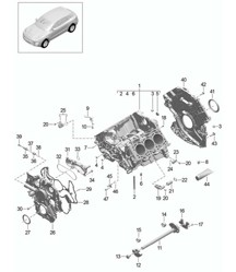 Crankcase housing / Individual parts (Model: CDUD,CTBA, CTBB,CTBC)  95B.1 Macan 3.0L DIESEL 2014-18