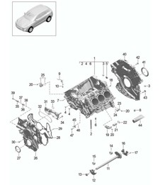 曲轴箱体 / 单个部件 (型号：CDUD、CTBA、CTBB、CTBC) 95B.1 Macan 3.0L DIESEL 2014-18
