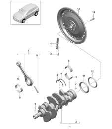 Crankshaft conrod (Model: CTMA,CTM, CTLA,CTL, DCNA,DCN, DHKA,DHK) 95B.1 Macan 3.0L / 3.6L 2014-18