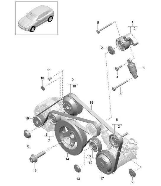 Diagram 102-060 Porsche Cayenne 9PA (955) 2003-2006 Motor
