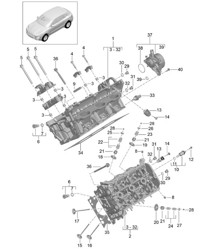 Cylinder head / Vacuum pump (Model: CTMA,CTM, CTLA,CTL, DCNA,DCN, DHKA,DHK) 95B.1 Macan 3.0L / 3.6L 2014-18