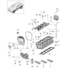 Cylinder head (Model: CNCC,CNC, CYNA,CYPA, CYP,CYNB) 95B.1 Macan 2.0L 2014-18