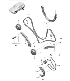 Timing chain / Slide rail (Model: CTMA,CTM, DCNA,DCN, DHKA,DHK)  95B.1 Macan 3.0L / 3.6L 2014-18