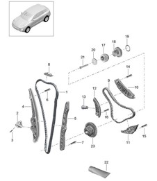 Timing chain / Slide rail (Model: CNCC,CNC, CYNA,CYPA, CYP,CYNB)  95B.1 Macan 2.0L 2014-18