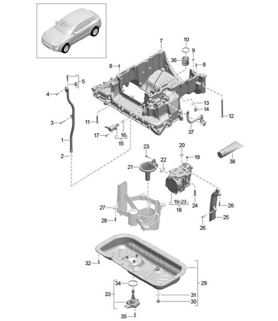 Diagram 104-040 Porsche Boxster GTS 718 2.5L Manual (365 Bhp) 05/2017>> Motor