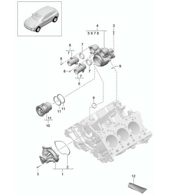 Diagram 105-000 Porsche 924S 2.5L 1988 