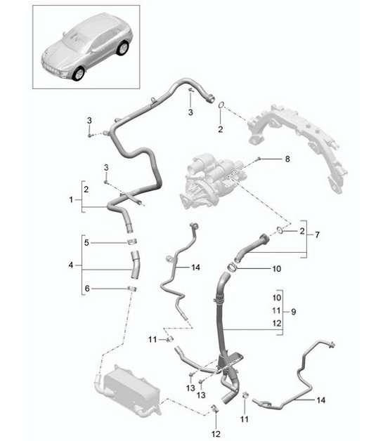 Diagram 105-030 Porsche Cayenne 9YA (E3) 2018-2023 