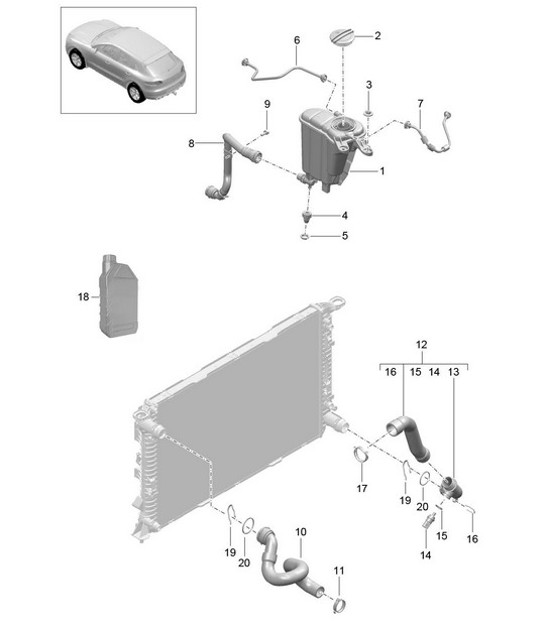 Diagram 105-050 Porsche Macan (95B) MK1 (2014-2018) Engine