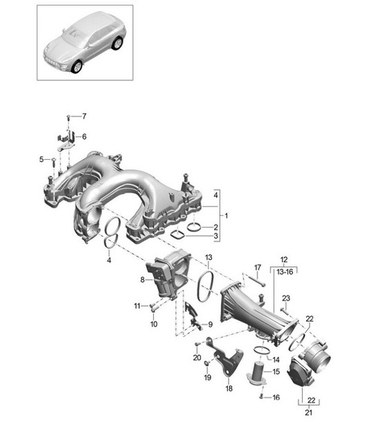 Diagram 107-066 Porsche Macan (95B) MK1 (2014-2018) Engine