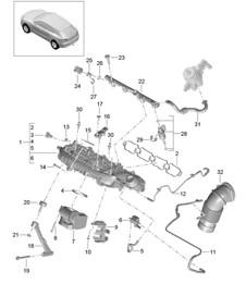 Intake manifold / Throttle valve adapter / Air guide housing (Model: CNCC,CNC, CYPA,CYP) 95B.1 Macan 2.0L 2014-18