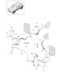 Para modelos con enfriador de aire de carga / Tubería de presión (Modelo: CTMA,CTM, CTLA,CTL, DCNA,DCN, DHKA,DHK) 95B.1 Macan 3.0L / 3.6L 2014-18