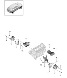 Engine lifting tackle - LOWER - (Model: CNCC,CNC, CYNA,CYPA, CYP,CYNB) 95B.1 Macan 2.0L 2014-18