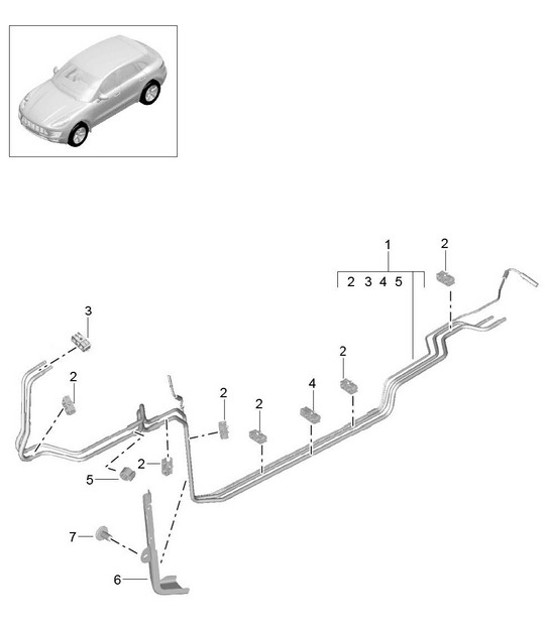 Sistema de combustible/línea de combustible/parte inferior (Modelo: CTMA,CTM, CTLA,CTL, DCNA,DCN, DHKA,DHK) 95B.1 Macan 3.0L / 3.6L 2014-18