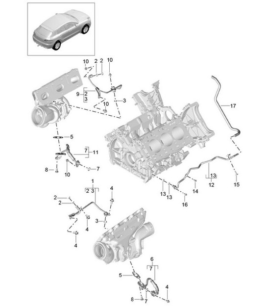 Diagram 202-070 Porsche 993 (911) C2 1994-97 Fuel System, Exhaust System