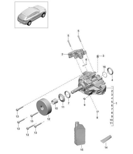 Diagram 305-000 Porsche 996 GT3 MKII 2003>> Overdragen