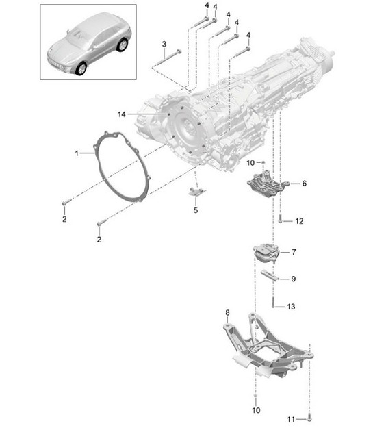 Diagram 306-000 Porsche Panamera 970 MK1 (2009-2013) Transmission