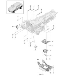 Bevestigingsonderdelen voor motor en transmissie / Transmissiedrager (Model: CNCC,CNC, CYNA,CYPA, CYP,CYNB) 95B.1 Macan 2.0L 2014-18