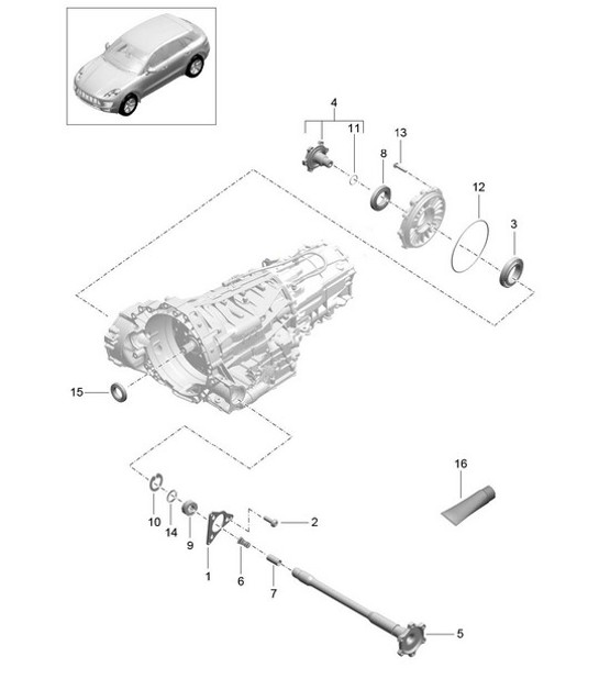Diagram 320-015 Porsche Boxster 986 2.7L 2003-04 Transmission