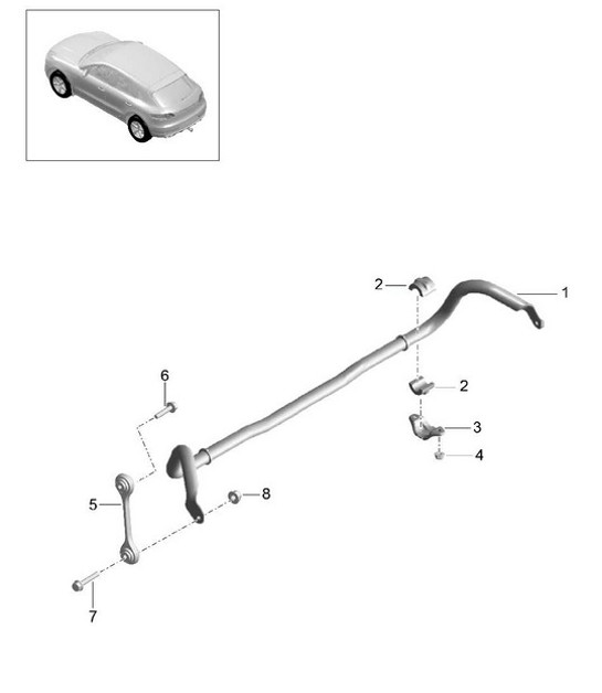 Diagram 402-010 Porsche Macan (95B) MK1 (2014-2018) Vorderachse, Lenkung 