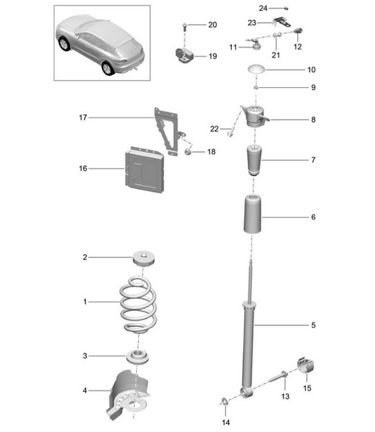 Diagram 502-000 Porsche 964 (911) C2 1989-93 Hinterachse