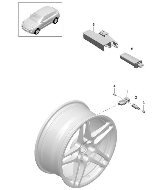 Diagram 601-005 Porsche 993 (911) RS 1994-97 Wheels, Brakes