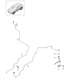 Brake line / Underbody - CENTER, REAR  - 95B.1 Macan 2014-18