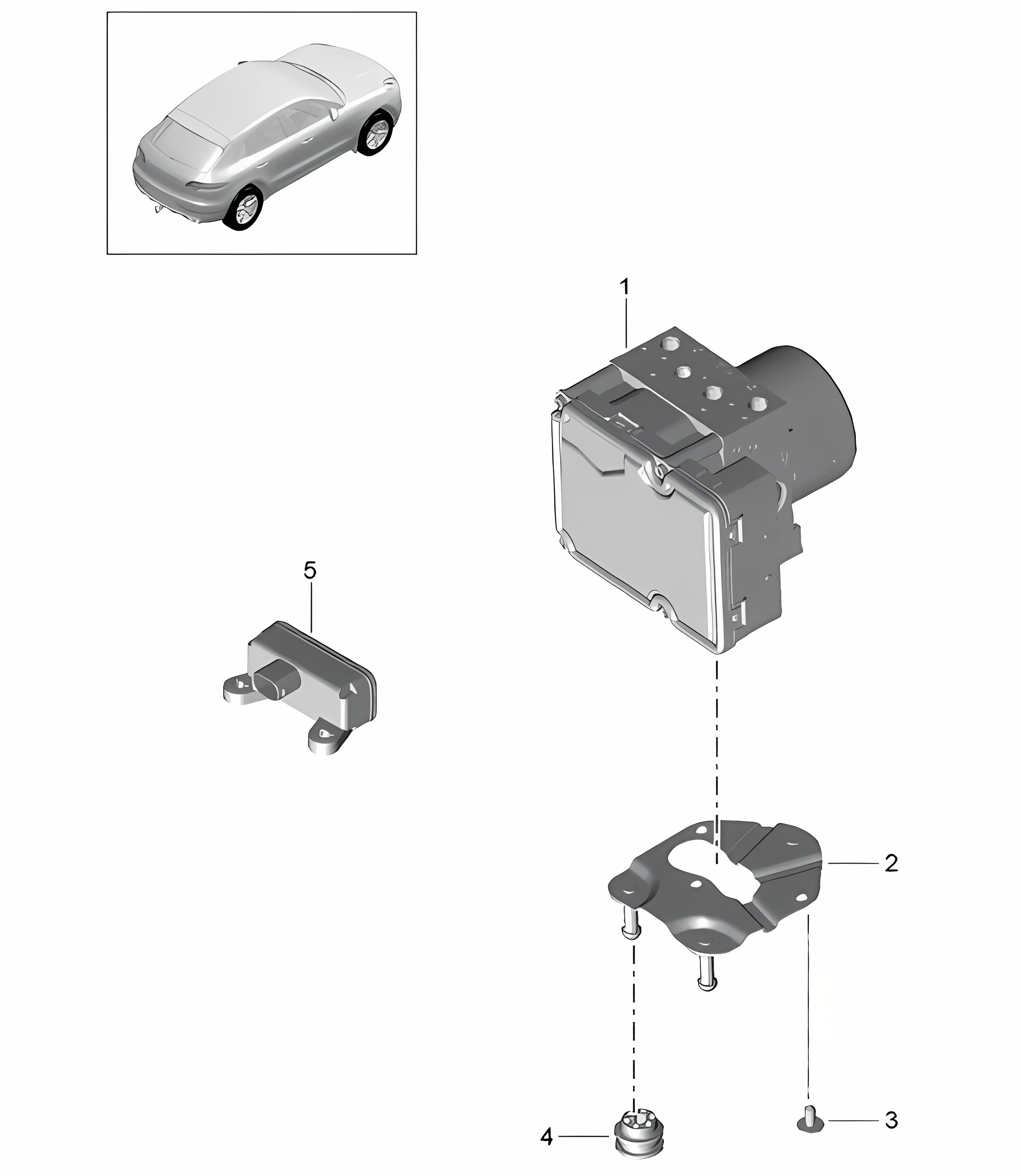 Hydraulic unit / Anti-locking brake syst. -abs- 95B.1 Macan 2014-18