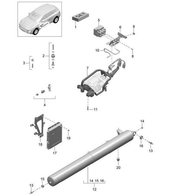 Diagram 606-000 Porsche Macan (95B) MK1 (2014-2018) Ruedas, Frenos