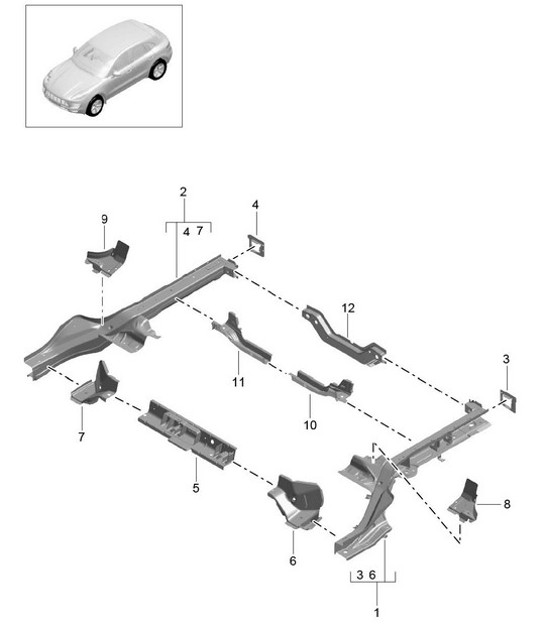 Diagram 801-025 Porsche Boxster 981 Spyder 3.8L 2016 Body