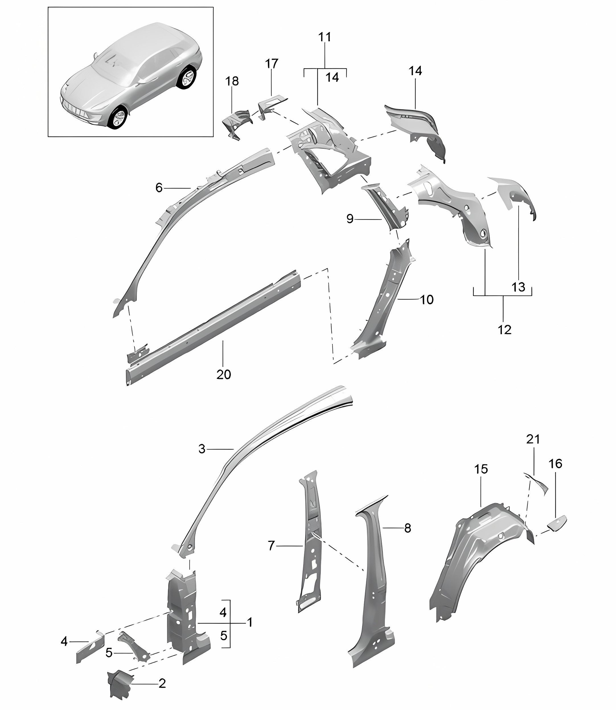 Side part - INNER - 95B.1 Macan 2014-18