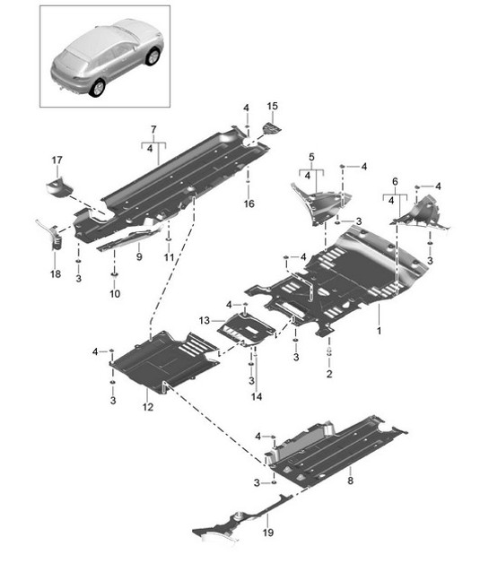 Diagram 801-070 Porsche Boxster 986/987/981 (1997-2016) Carrosserie