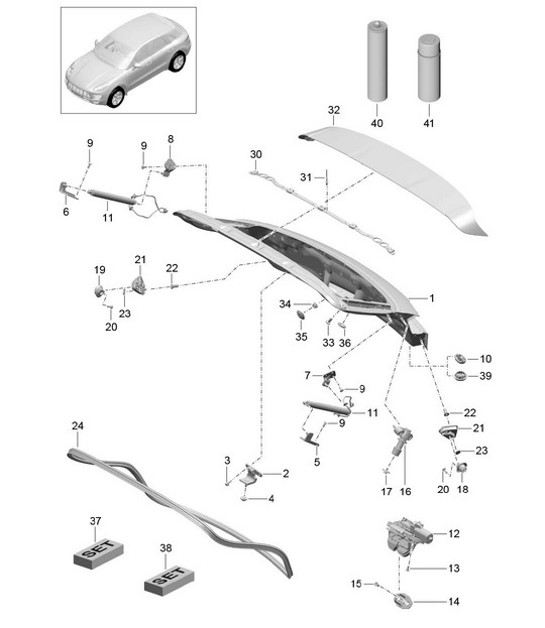 Diagram 803-005 Porsche Boxster 986/987/981 (1997-2016) Body