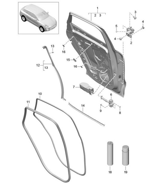 Diagram 804-005 Porsche Macan (95B) MK1 (2014-2018) Carrozzeria