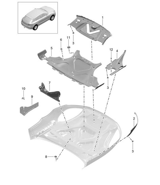 Diagram 807-000 Porsche 957 Cayenne S / GTS 4.8L 2007-10 Karosserie
