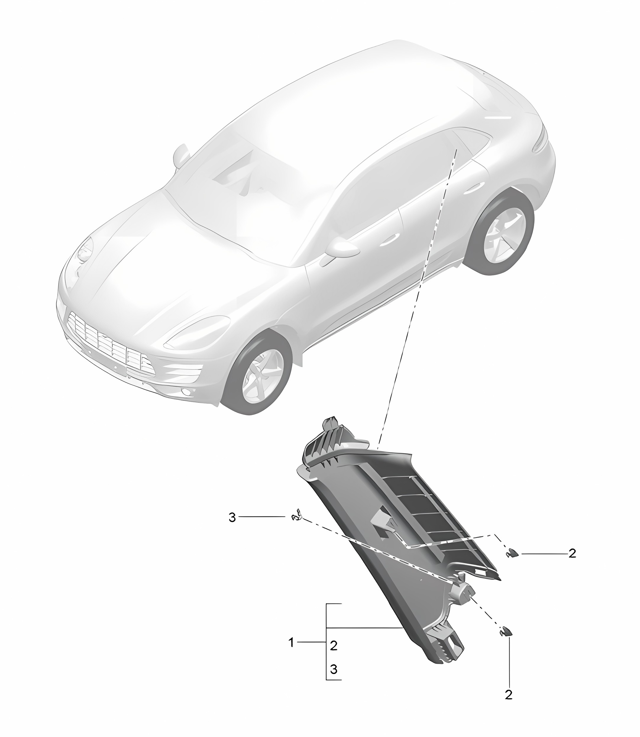 C-pillar Trim -  UPPER  - 95B.1 Macan 2014-18