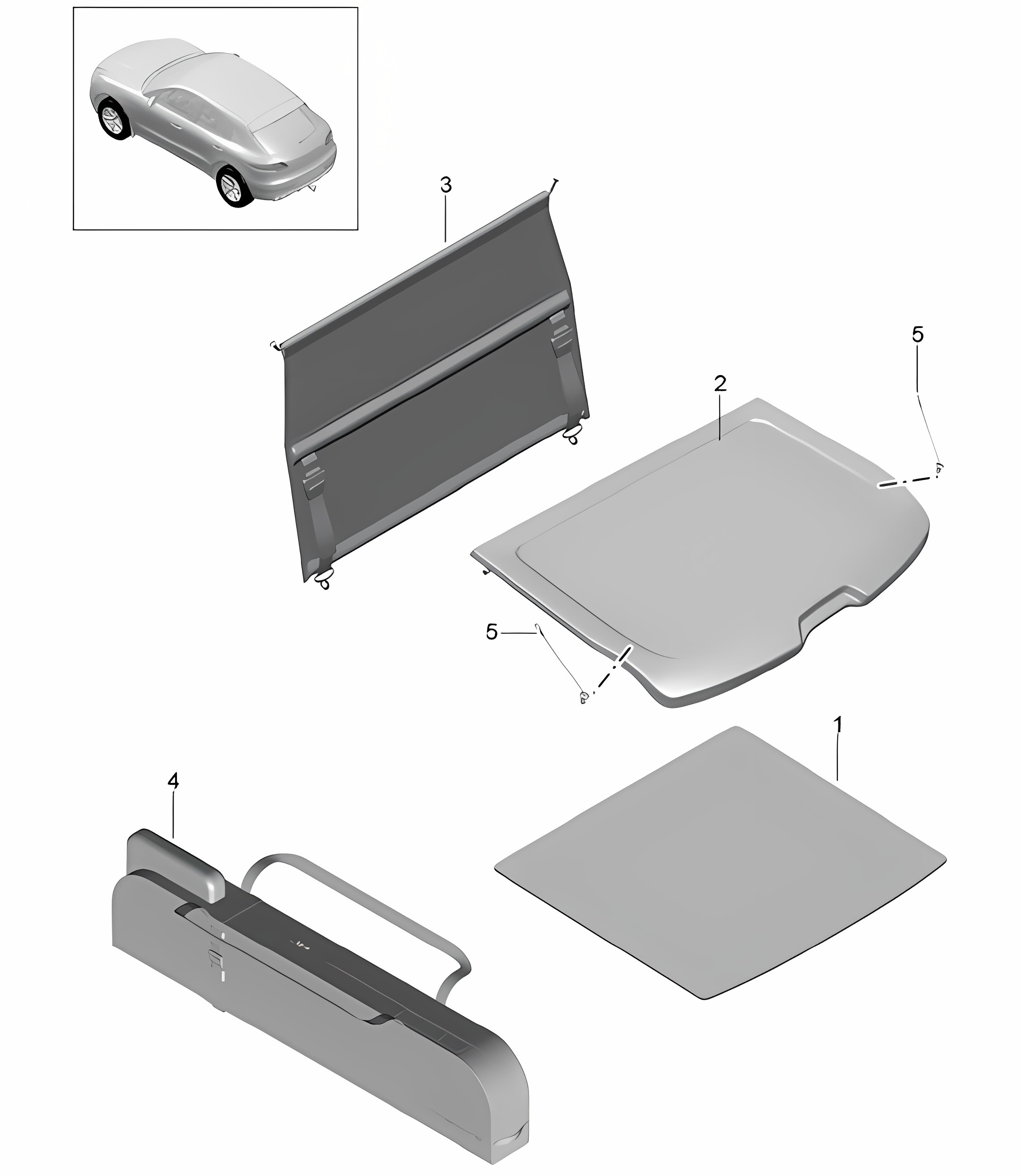 Cover for luggage boot / Net partition / Accessories / Luggage compartment mat 95B.1 Macan 2014-18