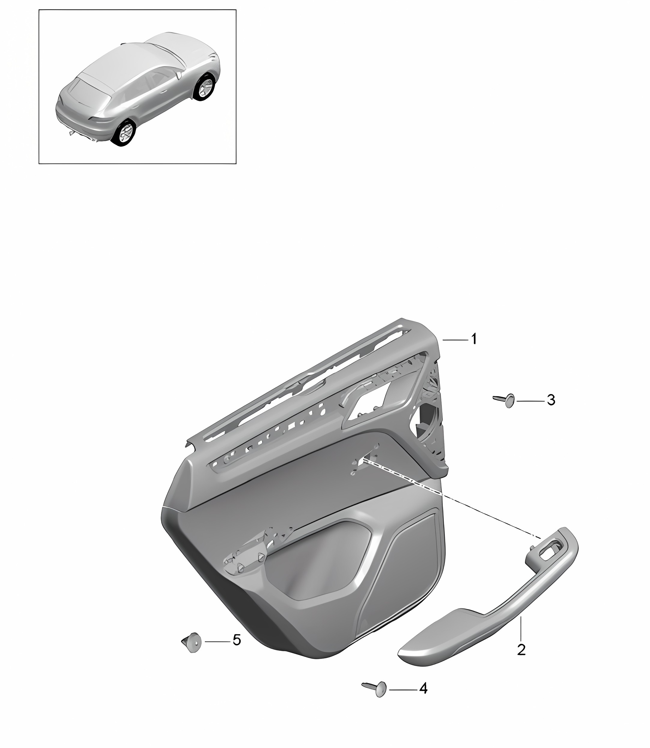 REAR Door panel / slush technology  (PR:3LD,3LE) 95B.1 Macan 2014-18