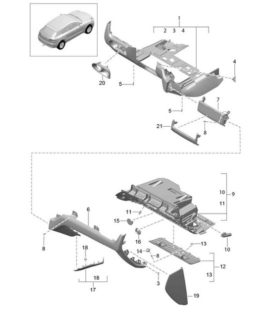 Diagram 809-010 Porsche 991 (911) MK1 2012-2016 Body