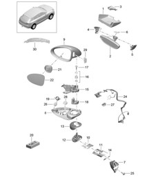 Rétroviseur intérieur / Rétroviseur extérieur / Accessoires / Pack Sport Design (PR:6FB) 95B.1 Macan 2014-18