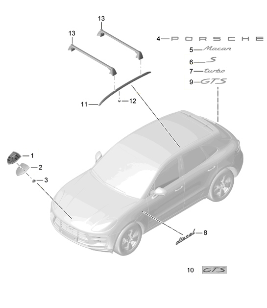 Diagram 810-000 Porsche Boxster 981 Spyder 3.8L 2016 Body