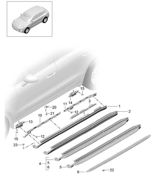Diagram 810-010 Porsche Boxster 986/987/981 (1997-2016) Body