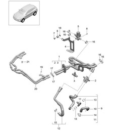 Riscaldatore / con: Riscaldatore ausiliario (Modello: benzina, V6 BT PR:DU0,DU1, D4A) 95B.1 Macan 3.0L / 3.6L V6 BT 2014-18