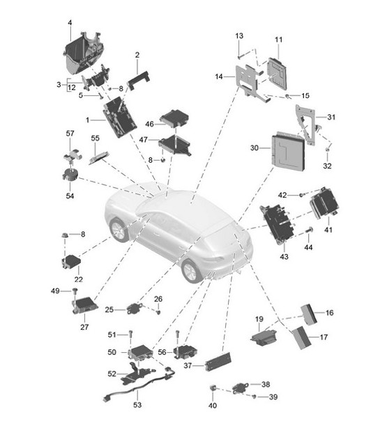 Diagram 901-003 Porsche 997 (911) MK2 2009-2012 Electrical equipment