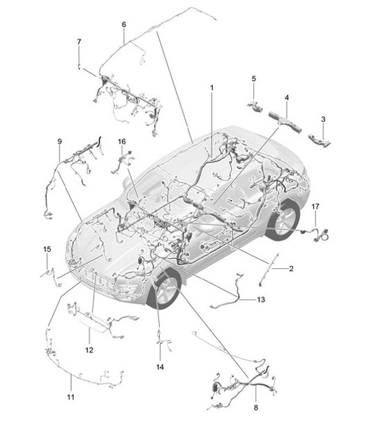 Diagram 902-010 Porsche Macan (95B) MK1 (2014-2018) Electrical equipment