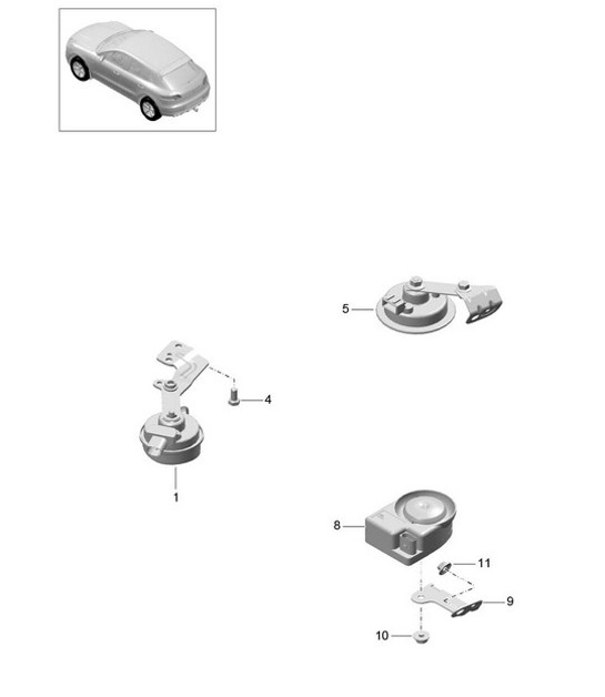 Diagram 903-000 Porsche Cayenne 9PA (955) 2003-2006 Electrical equipment