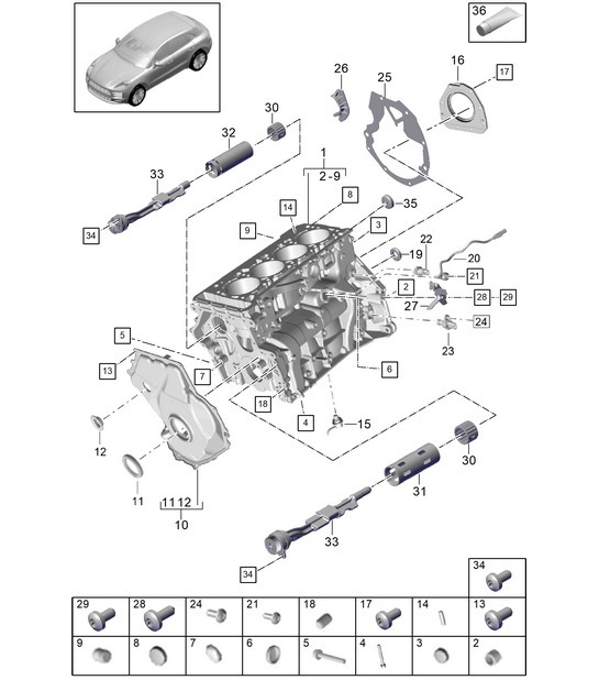 Diagram 101-120 Porsche Boxster 718 (982) 2017>> Engine