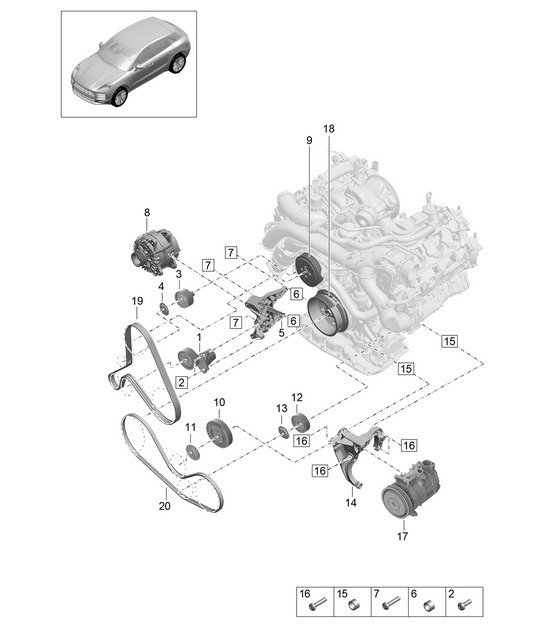 Diagram 102-200 Porsche Cayman 718C (982C) 2017>> Engine